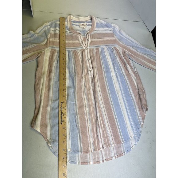 AG Adriano Goldschmeid Claire Shirt Striped Blouse Blue White Red Rayon - Picture 9 of 13